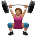 woman-lifting-weights-medium-skin-tone emoji